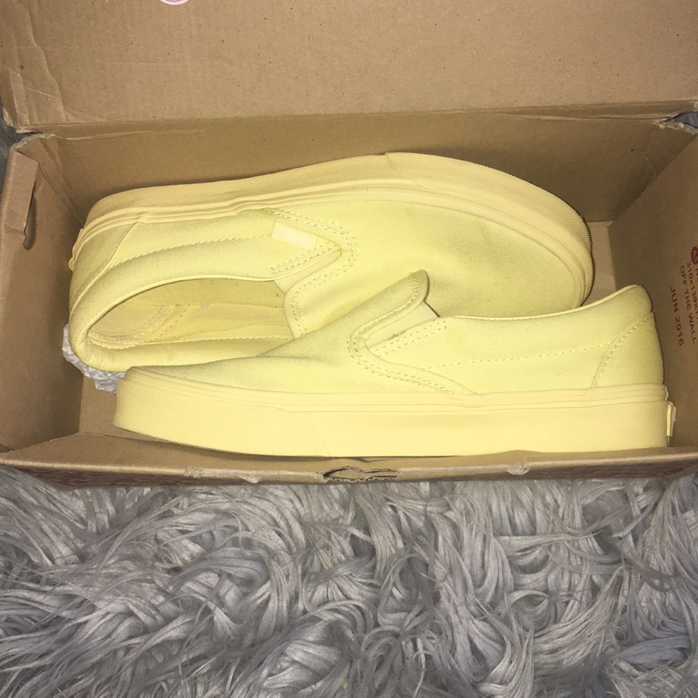 Yellow slip on vans